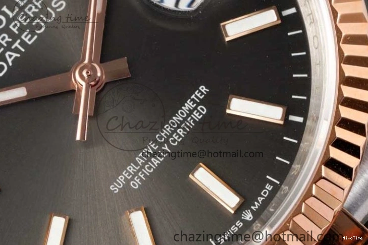MiroTime 0504 DateJust 36 SS RG DIWF 1:1 Best Edition 904L Steel Gray Stick Dial on Jubilee Bracelet SA Original 2321